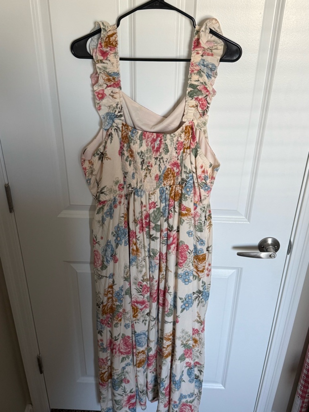 torrid Cream Floral Maxi Dress with Pink, Blue & Mustard Flowers - Picture 3 of 3